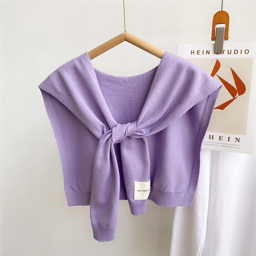 45*96cm Einfarbiger Strick-Sonnenschutzschal Dekoration Falscher Abnehmbarer Kragen Kleideraccessoires Schützt Hals Schulter