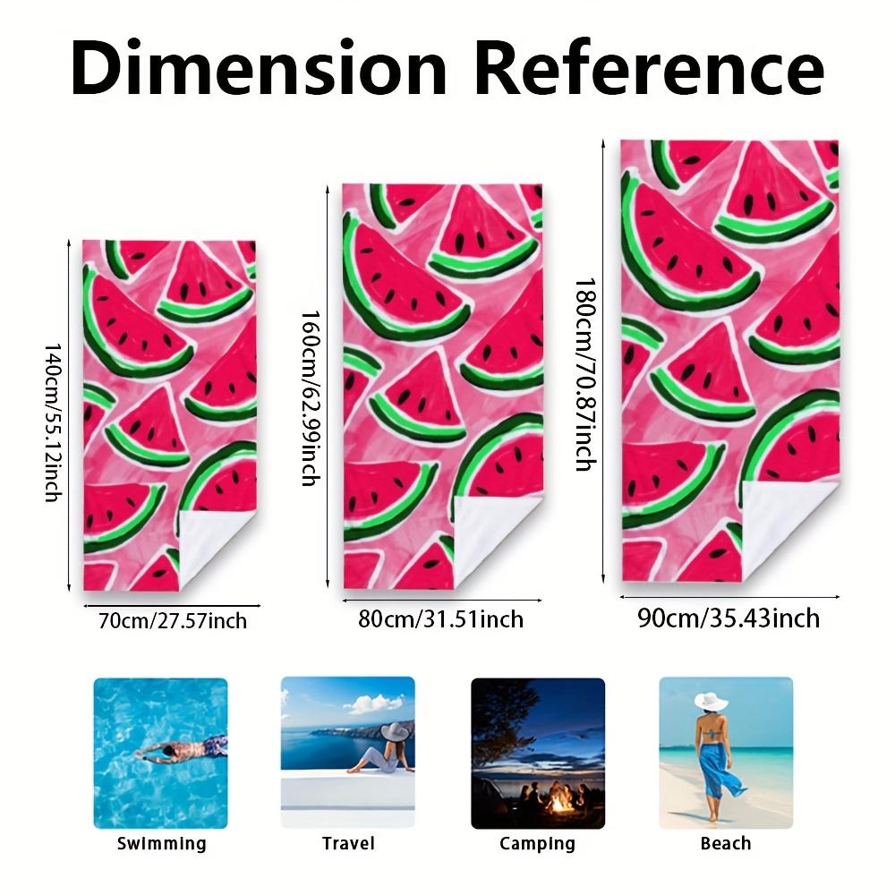 Vibrant Watermelon Pattern Beach Towel Lightweight Quick-Dry Sandproof Microfiber Perfect for Travel Beach Poolside