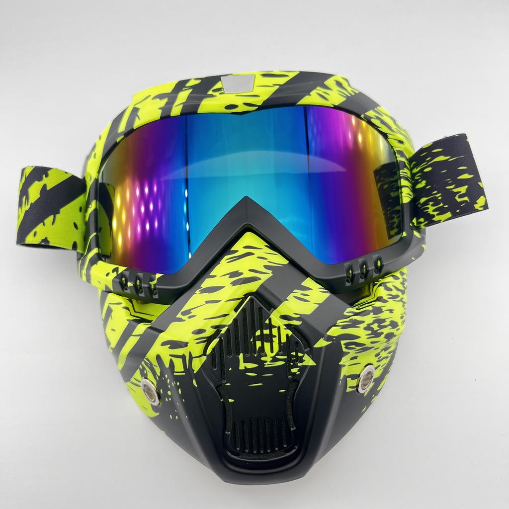 Windproof Outdoor Mask Glasses Men Off-road HD Lens MX MTB ATV Anti-Fog Full Face Protection Tactical Helmet Mask Adjustable