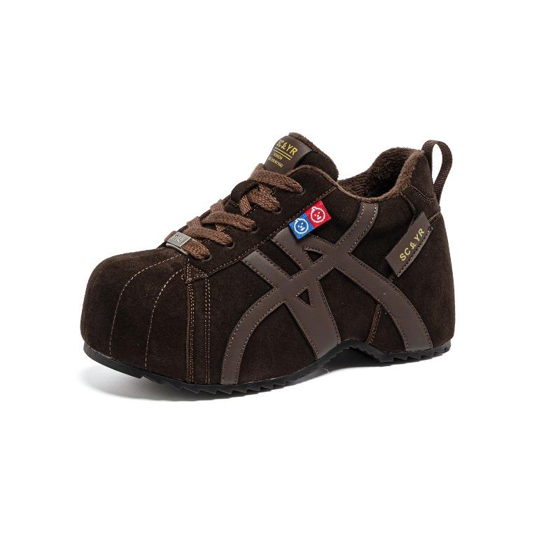 Осенняя женская обувь платформа каблук повседневная мода универсальная ретро женская большой нос 34