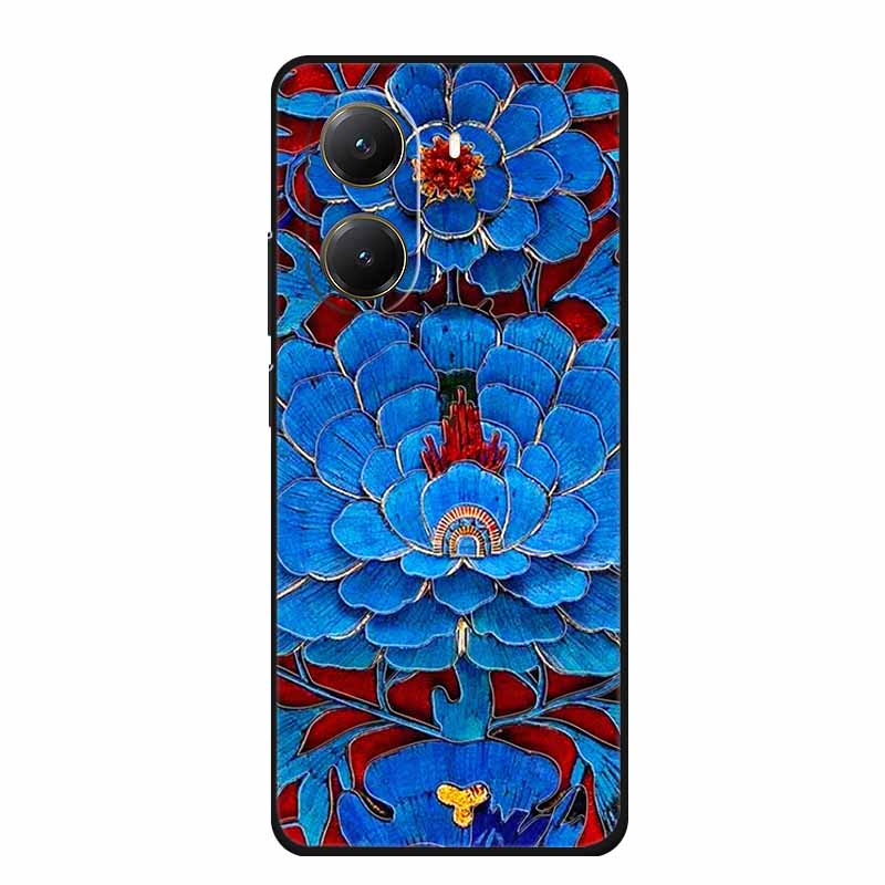 For Xiaomi POCO X7 Pro Case X7Pro 3D Relief Emboss Flowers Black Silicone Soft Back Cover Case For Redmi Turbo 4 Case Turbo4 Bag