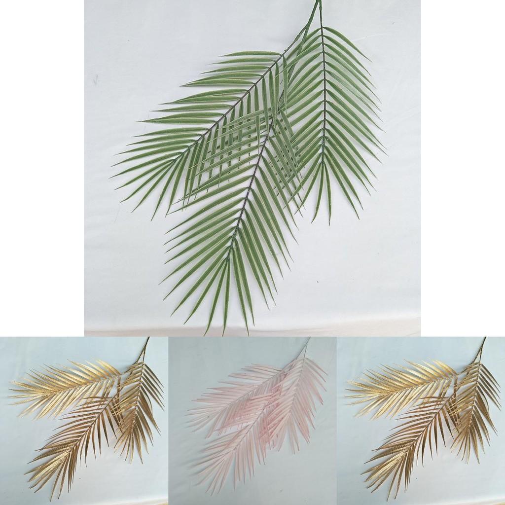 Dreizackige künstliche Plastik-Farnblätter für Event-Styling, Foto-Requisiten, Heimdekor 75