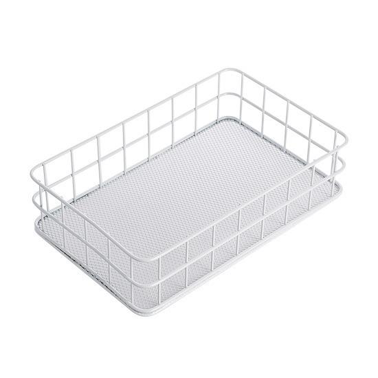Cold Rolled Steel Storage Basket Nordic Geometric Cutout Desktop Organizer For Cosmetics Office Supplies Bathroom Vanity
