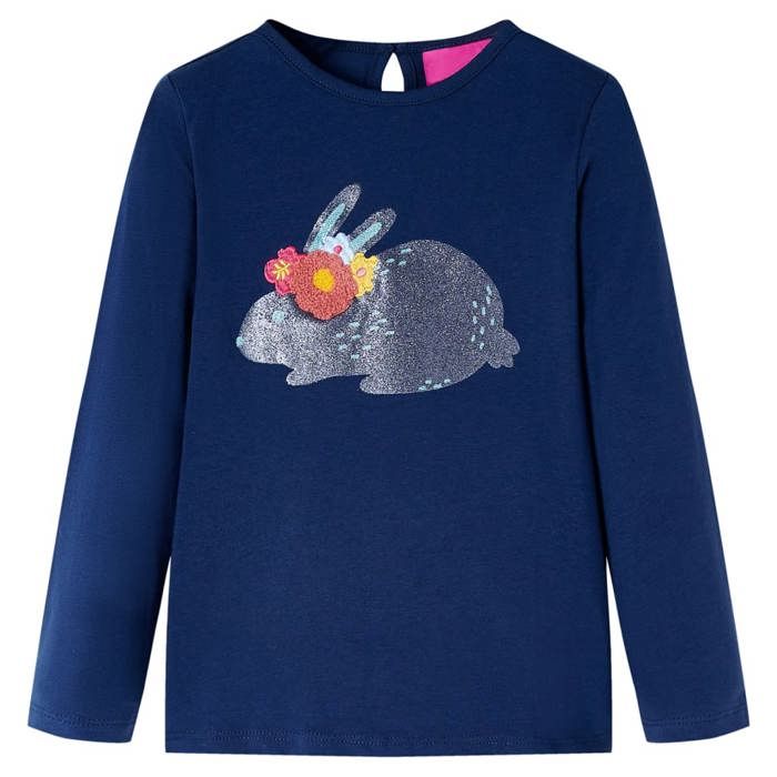 T-shirt enfants manches longues bleu marine 5 dimensions disponibles