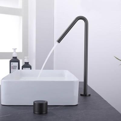 Rubinetto lavabo nero Tuqiu Rubinetto bagno due fori rubinetto lavabo bagno spazzolato rubinetto lavabo girevole ad ampio raggio rubinetto lavabo