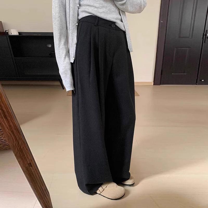 Beliebte High-Waist Damen-Hose in Übergröße, Elegant, Weiter Beinschnitt, Gerader Schnitt - Schlankmachend, Locker, Bodenlang für den Frühling