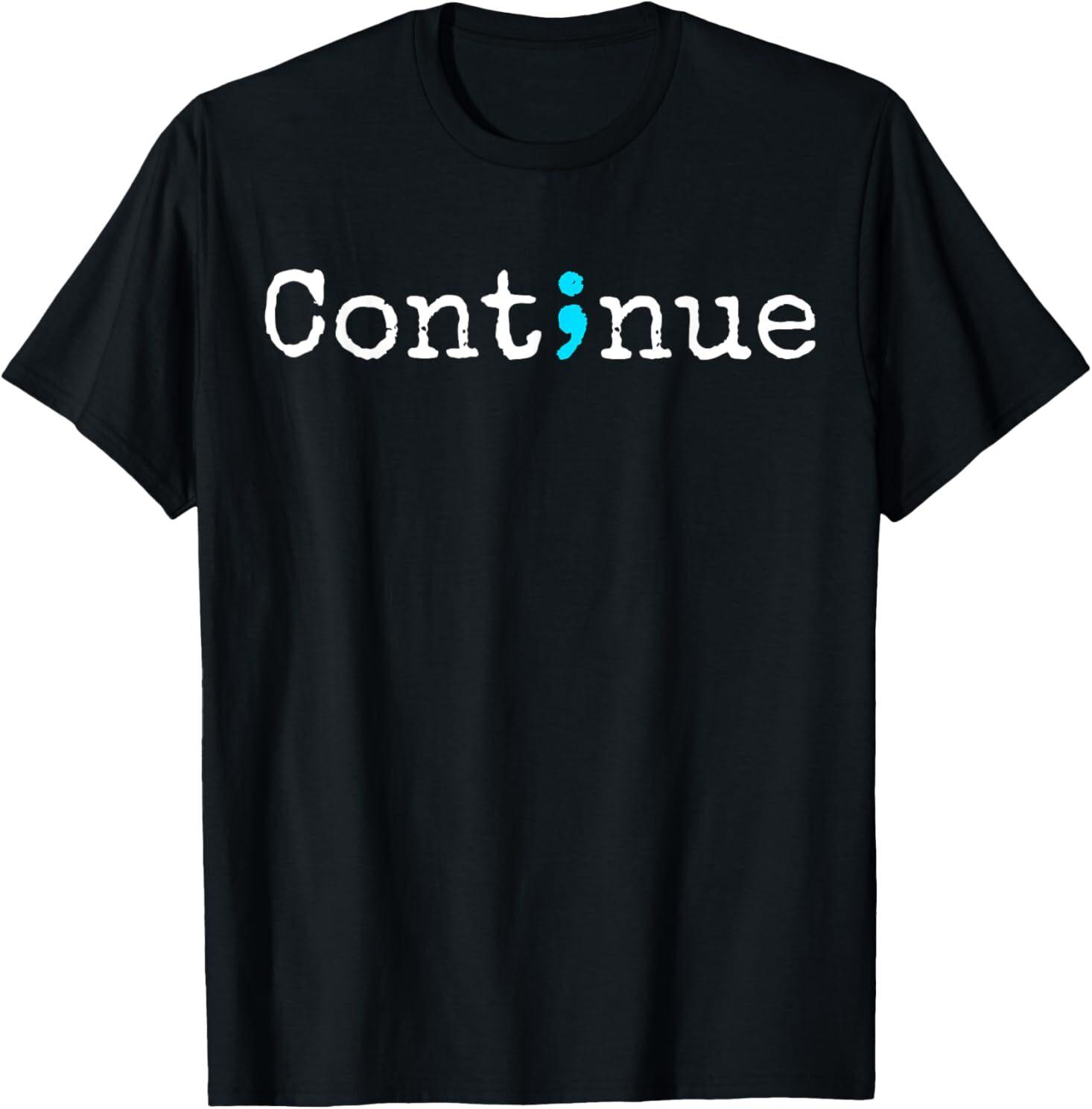 Semicolon Mental Health and Suicide Prevention Awareness T-Shirt Mens Womens Tees Top 3XL