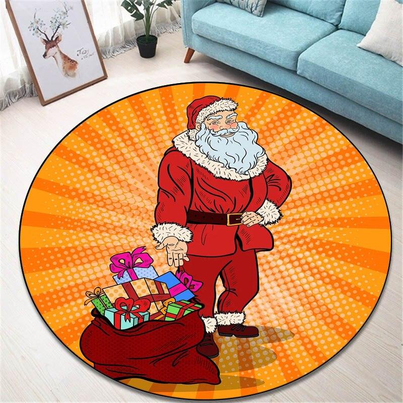2022 neue Weihnachten Runde Bereich Teppich Boden Matte Wohnzimmer Teppich Polyester Teppich E-sport Stuhl Rund Matte Dropship kind Geschenk