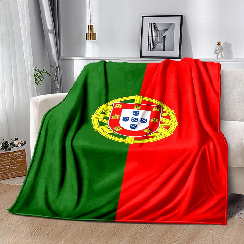 Portugal flag Flannel Blanket Soft All-Season Throw, Design for Camping, Car Travel, Hiking Sofa, Bed, Office Perfect Gift for Parties