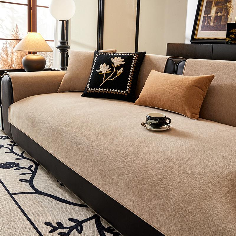 

Retro Wind Sofa Cushion Universal In All Seasons New Anti-Cat Scratch Sofa Cover Chenille Non-Slip Dust Cover 70*70cm