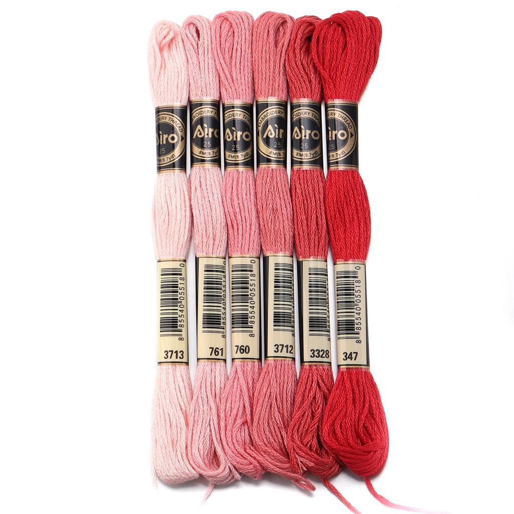 6pcs/lot Colorful Cross Stitch Threads Polyester Embroidery Threads DIY Hand Sewing Knitting Embroidery Supplies Accessories