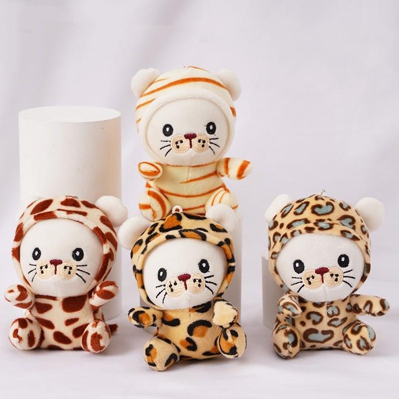 Cute Mini Plush Tiger Keychain Soft Pp Cotton Filled Animal Bag Accessory