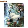 Frame Crowned Crane DIY Painting By Numbers Kit Animals Calligraphy Painting Wall Art Picture Acrylic Paint For Home Art