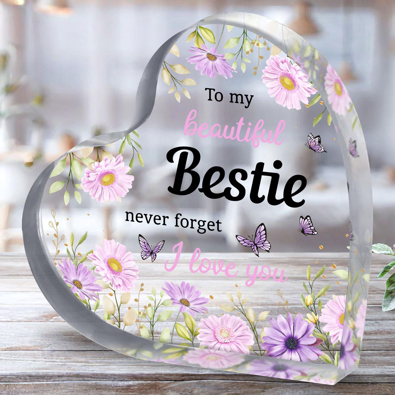 

2D Flat Acrylic Decorative Plaque and Ornament: Inspire Best Friends,Express Appreciation and Love - Perfect for Easter,Valentine s Day,Mother s Day 10*10cm