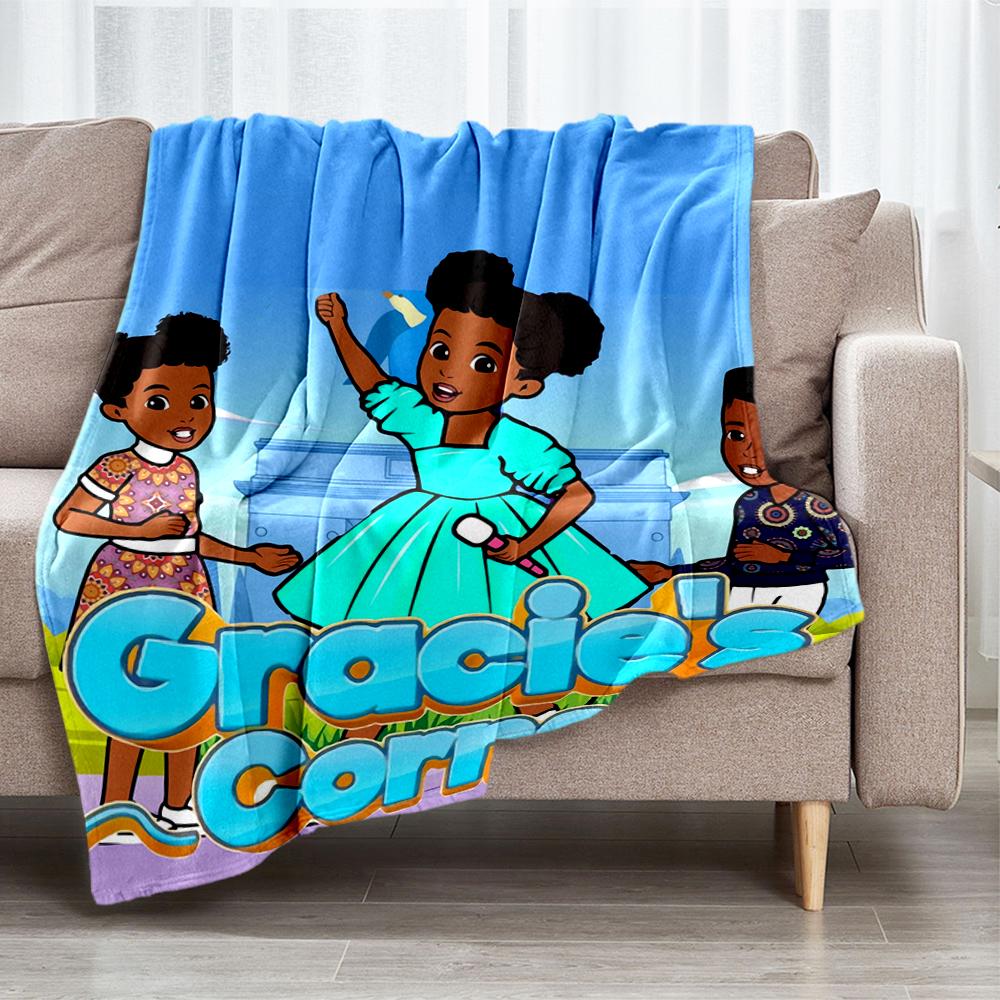 Gracie's Corner Theme Printed Blanket - Perfect for Couch, Bed, Travel & Outdoor Use | Machine Washable, Cozy & Durable.