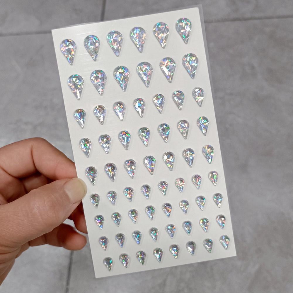 Self-Adhesive Teardrop Rhinestone Face Stickers – Glitter Jewelry for Kids