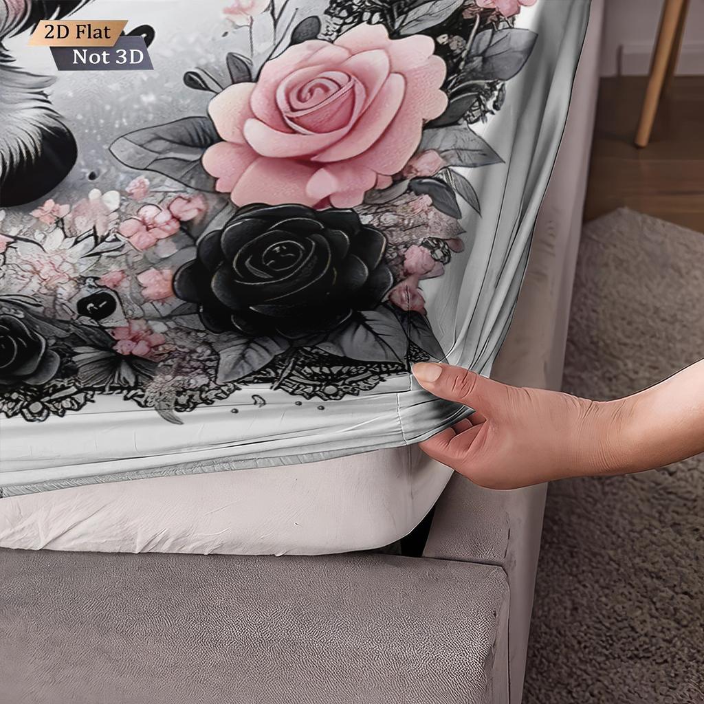 3 Valentine's Day Highland Cow Print Coreless Bed Sheet Set Multi Size Soft Bedcover Bedroom Bedding Decoration Machine Washable
