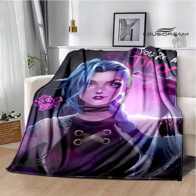 Arcano: Coperte con stampa di cartoni animati di League of Legends per tenersi al caldo, morbide e confortevoli, per casa, viaggio, letto, regalo di compleanno