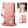 Zipper Style Flip Credit Card Case Pouch Bag for Samsung Galaxy A53/A54/A55/A56/A14/A15/A17/A16 Rope Phone Cover