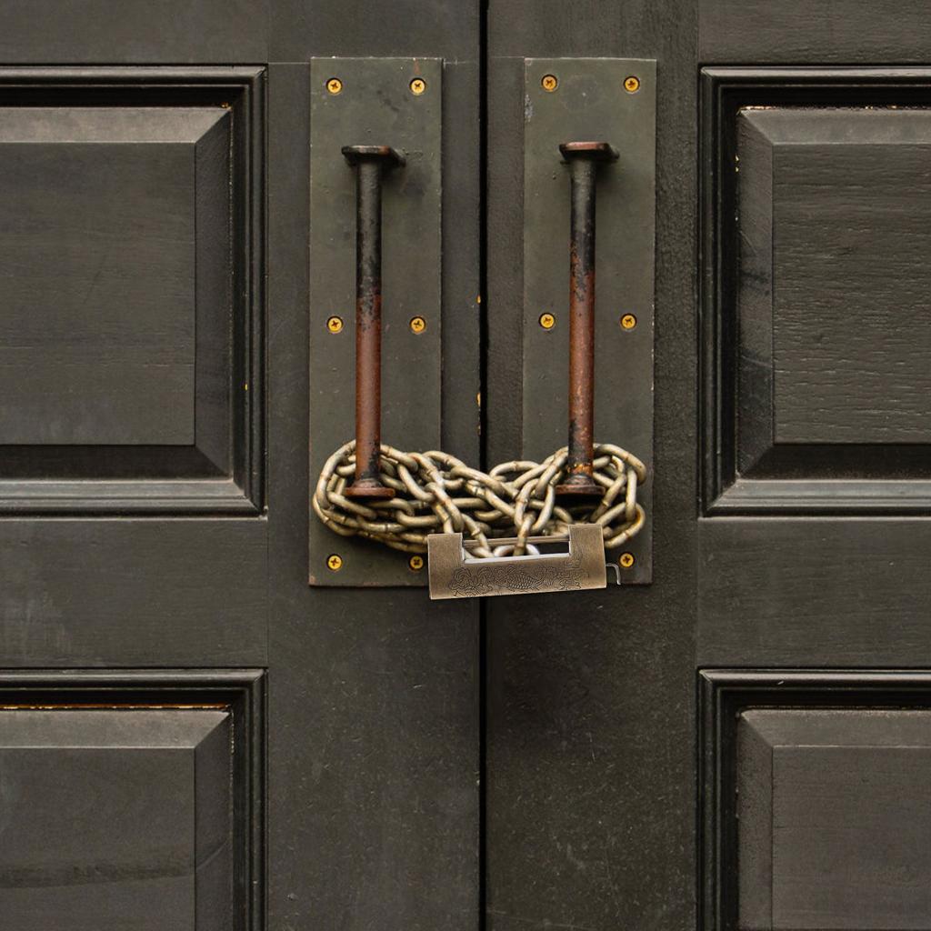 1Set Retro Horizontal Opening Lock Vintage Engraved Chinese Style Padlock for Wooden Box Jewelry Cabinet Drawer