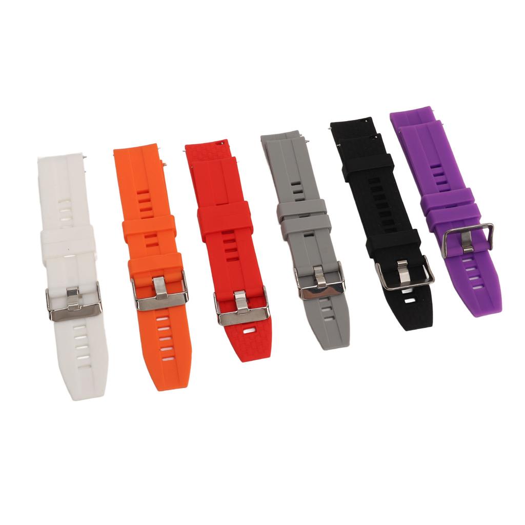 6PCS Smart Watch Bands for Men Women Silicone 22mm Quick Release Watch Replacement Straps for GT2 GT3 Black White Gray