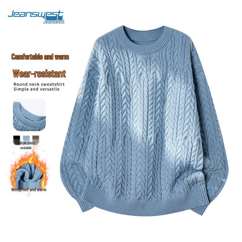 

JEANSWEST Men s Thick Warm Knitted Pullover Sweater L