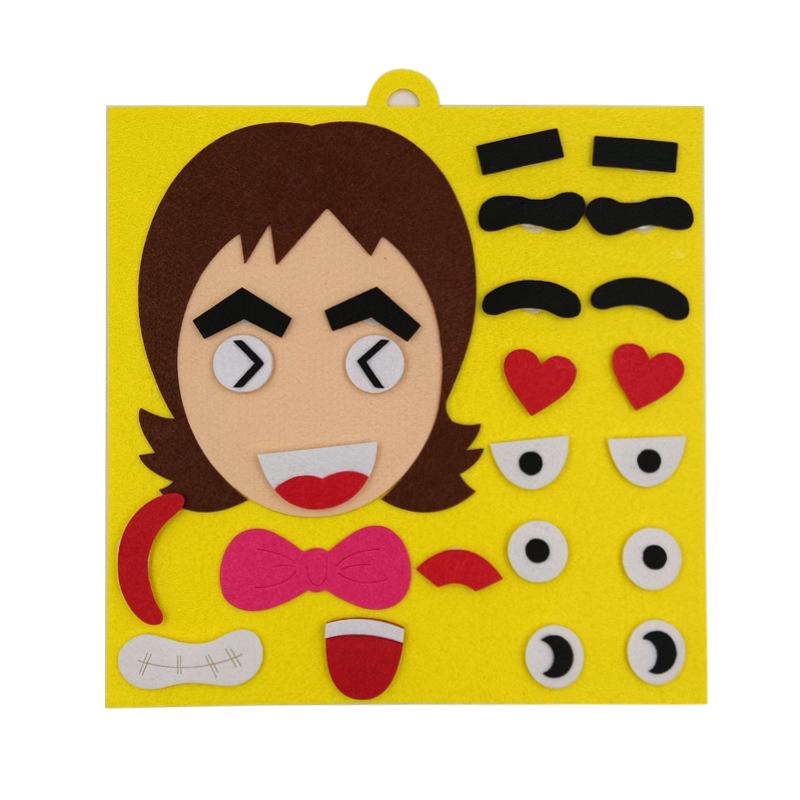 Kids' Expression Puzzle Felt Kit: Educational Facial Feature Stickers