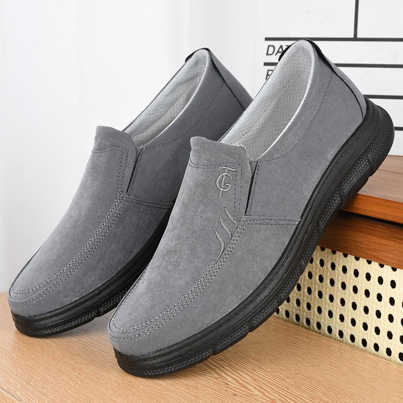 New Men's Soft Soled Breathable Fabric Shoes, Comfortable and Fashionable for Middle-aged and Elderly People, with A Casual Canvas Shoe