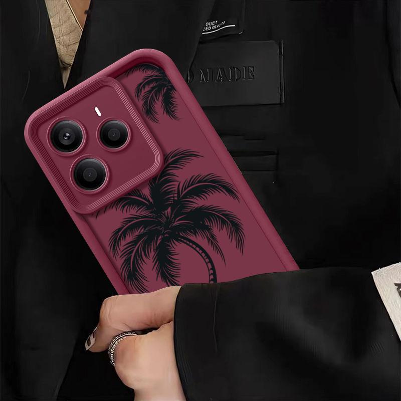 Für Xiaomi 14T Pro 13T Poco X7 F6 Pro X6 Redmi Note 14 15 13 Pro 12 11 Handyhülle Kokospalmen-Druck Anti-Fall Weiches TPU Stoßfest Mattes Stoßstangen-Cover