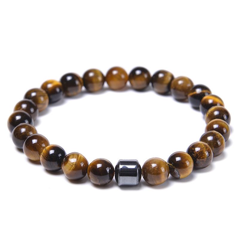 Natural Obsidian Stone Bracelet Magnetic Anxiety Relief Healthy Women Men Smoking Cessation Weight Loss Black Beads Bracelets