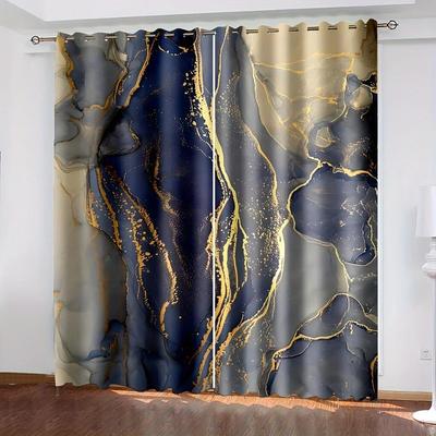 2 Panel Marble Textured Curtains Luxury Curtains For Bedroom Living Room Kitchen Window Blinds Cortinas Para Salón Rod Pocket