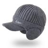 Winter Knit Cap with Brim and Ear Flaps for Men Warm, Stylish, and Comfortable Outdoor Sports Hat
