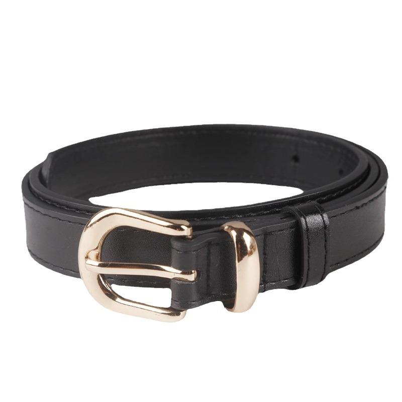 Women's Simple Pants Belt Solid Color Casual Pin Buckle PU Belt