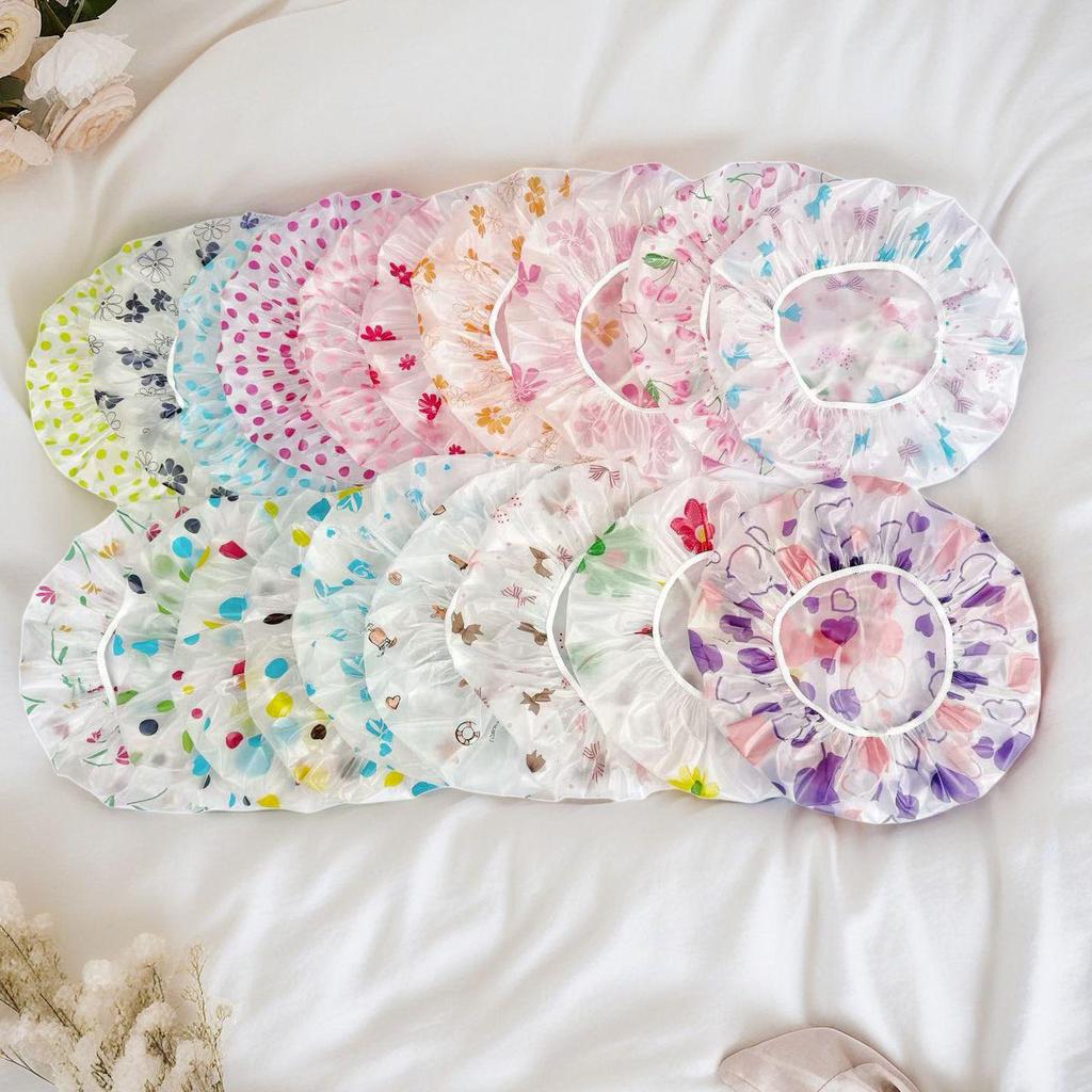 Adult Waterproof PEVA Thickened Shower Cap - Cute and Fashionable Design, High-Grade Printed.