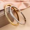 Europe And the United States Hot Selling Stainless Steel Braceelet Gold Zircon Inlaid Stainless  Bangles for Womem  Gift