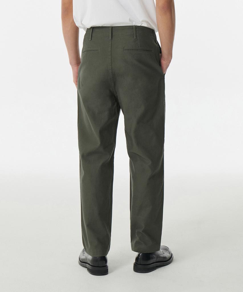 Musinsa Standard Back Satin Tapered Officer Pants [Khaki]