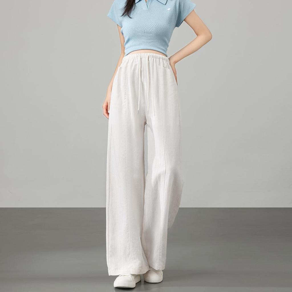 2026 New Linen Maternity Wide-Leg Pants: Thin, No Tightness, Perfect for Spring & Summer