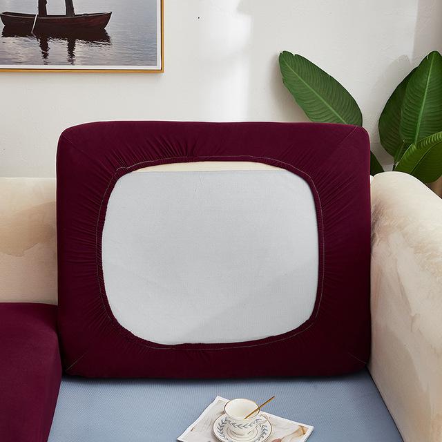 Elastic Sofa Seat Cover Solid Color Stretch Sofa Cushion Cover L Shape Slipcover For Living Room Furniture Protector