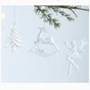 Christmas Tree White Decoration Fairy Elk Bells Pendant Snowflake Bow Glitter Acrylic Pendant Xmas Tree Hangings Party Decors