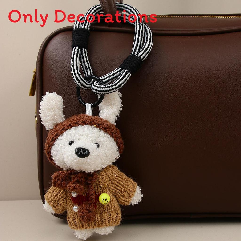 Plush Teddy Bear Car Pendant With Cartoon Design For Kids And Teens