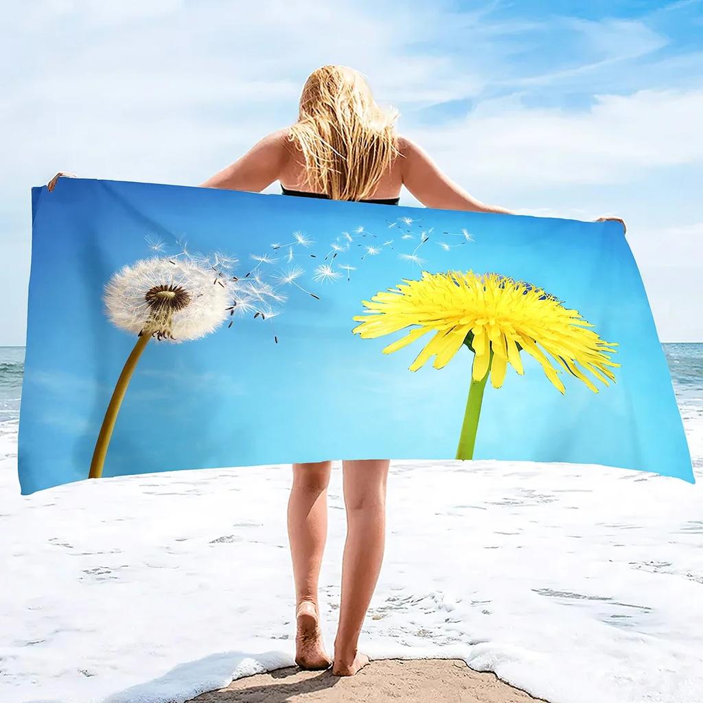 Oversized Beach Towel , Dandelion Extra Large Big Pool Swim Travel Soft Towel Blanket for Camping Travel Lounge Chair Cover Gift