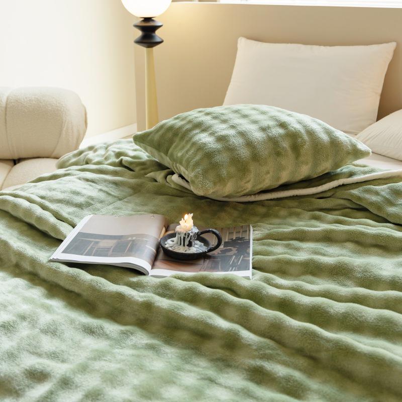 Class A Bubble Velvet Rabbit Hair Blanket – Ideal for Nap, Office, Dorm, or AC; Perfect As a Single/Double Person Throw or Cross-Border Blanket