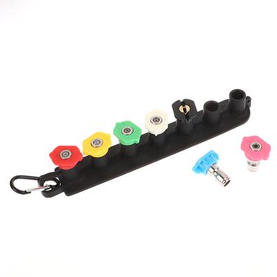 Multi Functional High Pressure Washer Tips Set With Nozzle Holder 5/7 Nozzle Tips 1/4 Inch Quick Connector Diy Accessories
