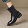 Krazing Pot Microfiber Autumn Winter Shoes Low Heels Size 43 Chelsea Boots Back Solid Color Preppy Style Ankle Boots