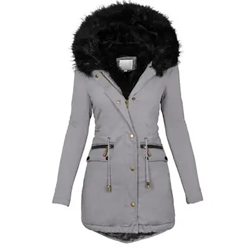 

Модная куртка-парка женская бархатная куртка с карманами на шнурке толстые теплые зимние куртки пуховые XXS