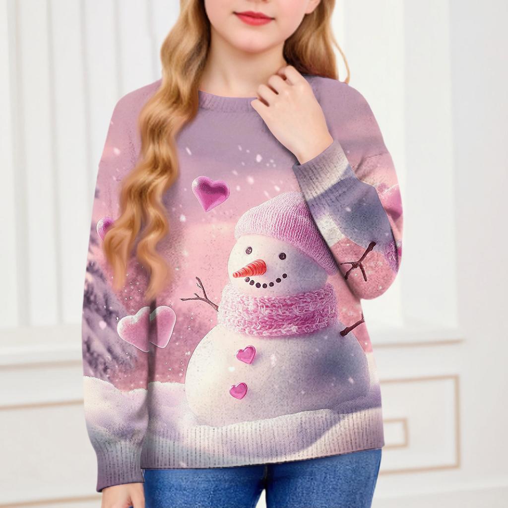 Christmas Day Sweatshirts For Children Boys And Girls Knit Sweater Cute Shirt Fall Crewneck Pullover Tops