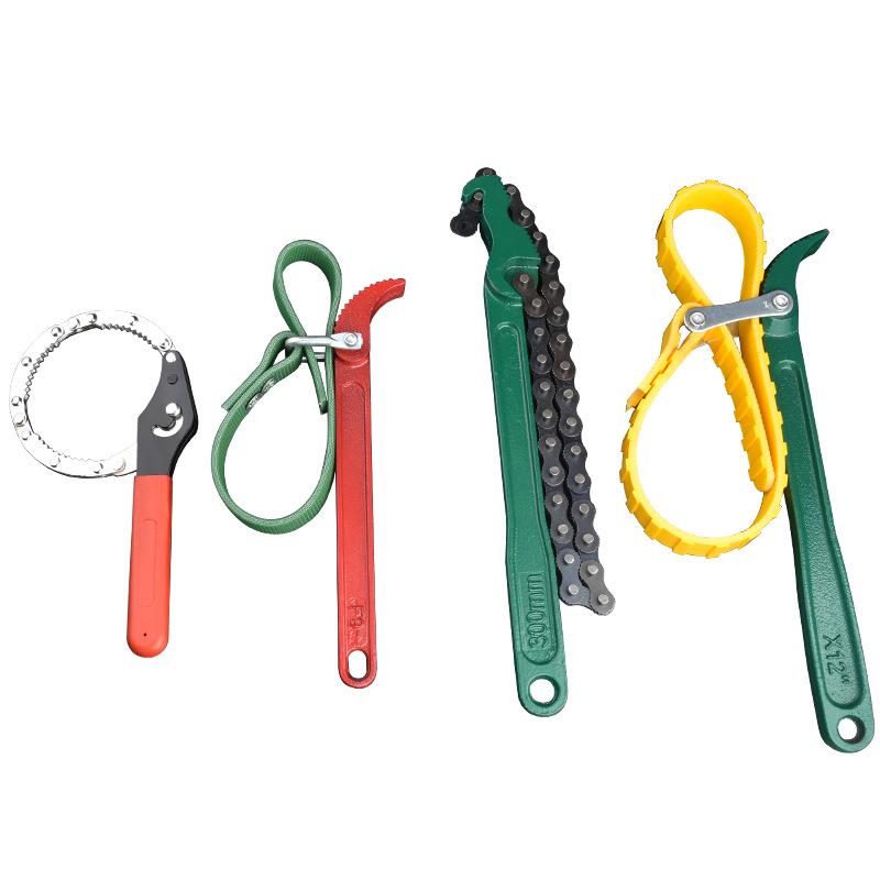 Universal Engine Oil Filter Remover and Installer Tool with Belt Chain