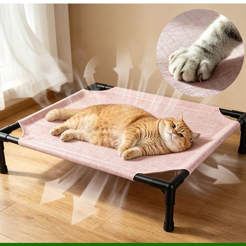 Mesh Cat Dog Hammock Anti-Scraping Moisture-Proof Pet Folding Camping Bed For Small Dogs Indoor and Outdoor Elevated Nest Bed