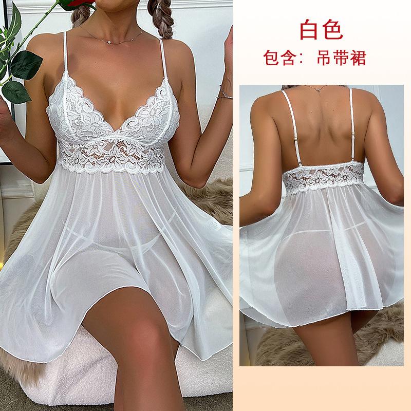 Sexy lingerie, sexy lace mesh nightgown, pure desire bed passion pajamas temptation S