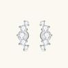 Factory Direct Supply with Certification Moissanite Earrings Graduated Curved Climber Earrings in 925 Sterling Silver for Women